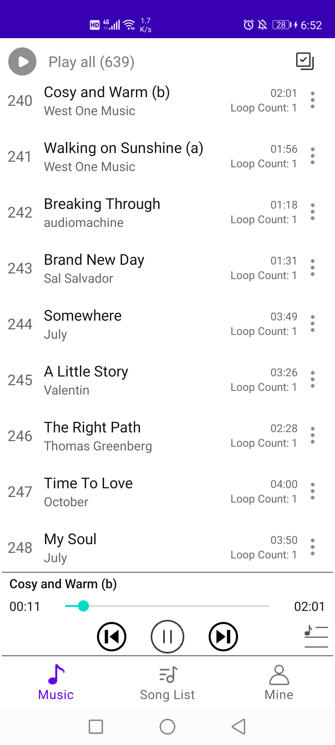 写了一个可以设置歌曲播放次数、播放间隔、复制到其它位置的本地音乐播放器 App!