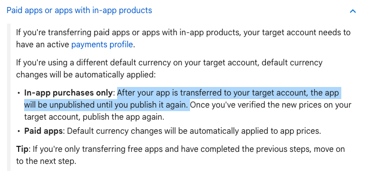 google play 转移应用可能导致应用下架重审吗?