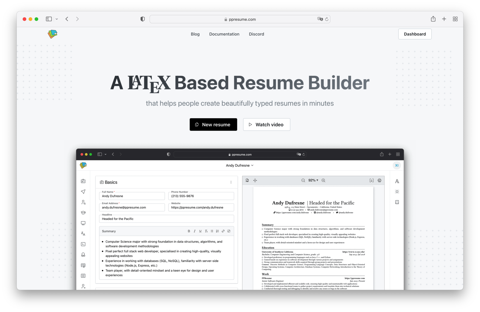 PPResume，基于 LaTeX 的简历生成器