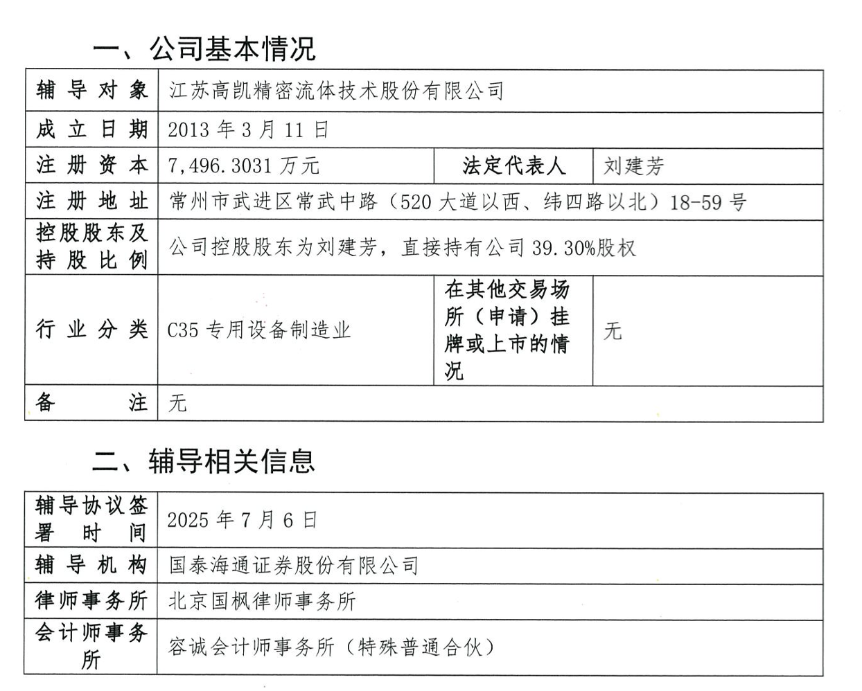 高凯技术启动A股IPO辅导 系电驱动精密流体控制核心部件研发商 曾冲刺科创板未果