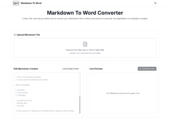在线 Markdown 转 Word 转换器