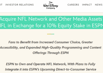 迪士尼「魔法」再出手！ESPN以10% 股权换购NFL电视网