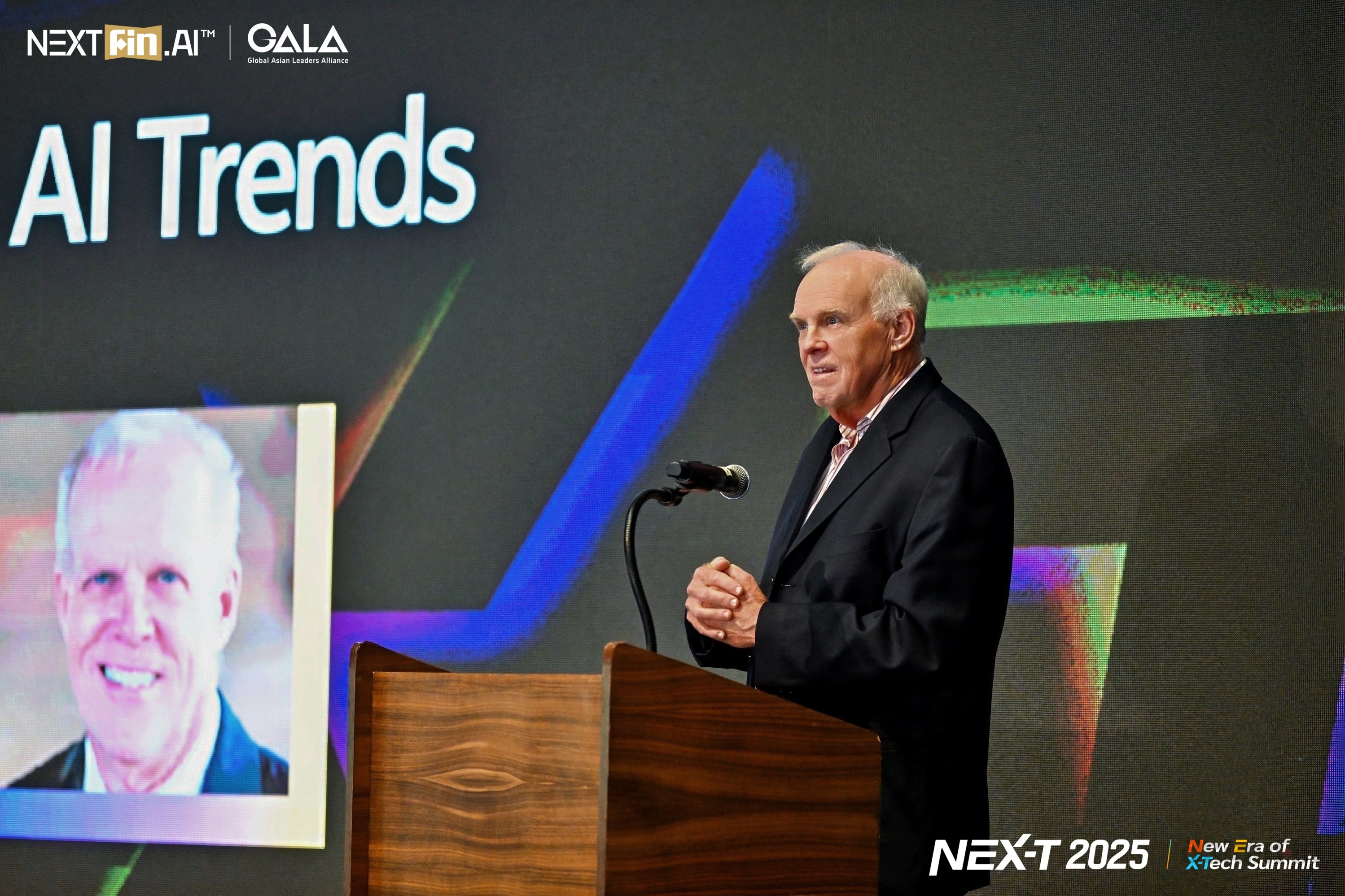 Former Stanford President John Hennessy delivered a keynote speech at the NEX-T Summit 2025.