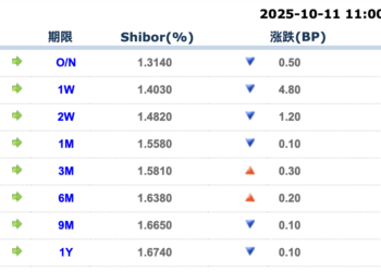 货币市场日报：10月11日