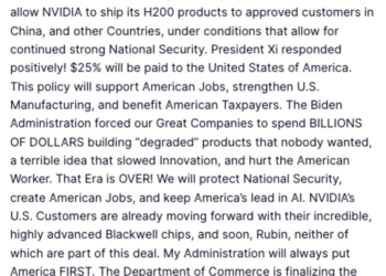 突发！特朗普宣布，美国允许英伟达对华出售H200芯片，Blackwell和Rubin除外