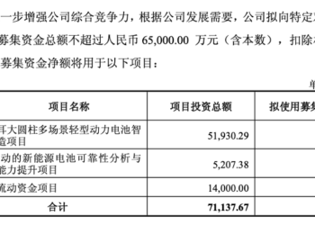 博力威拟定增募资不超6.5亿  构建 「锂电芯+电池系统」