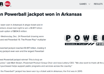 美国彩票史上第二巨奖诞生 中奖者豪取127亿奖金