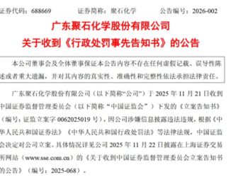 虚增营收又虚减利润，聚石化学及四名责任人被合计罚款670万元