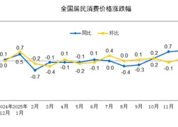 国家统计局：2025年12月份居民消费价格同比上涨0.8%
