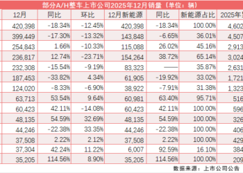 收官2025!全年零售超2300万辆 近八成A/H股上市车企完成销量增长