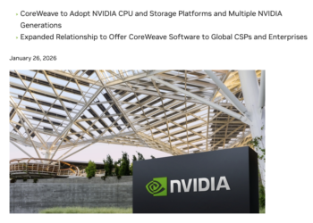 英伟达扩大与CoreWeave合作 新款CPU部署消息引关注
