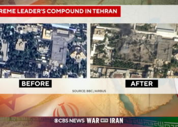 哈梅内伊住所遭袭的前后卫星图公布
