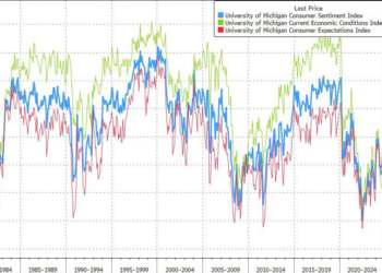 美国消费者信心暴跌至历史新低 通胀预期急剧升温