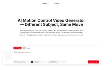 我做了一个 AI Motion Control 的 Saas 工具站，将任何参考视频中的动作迁移到另外的视频角色中